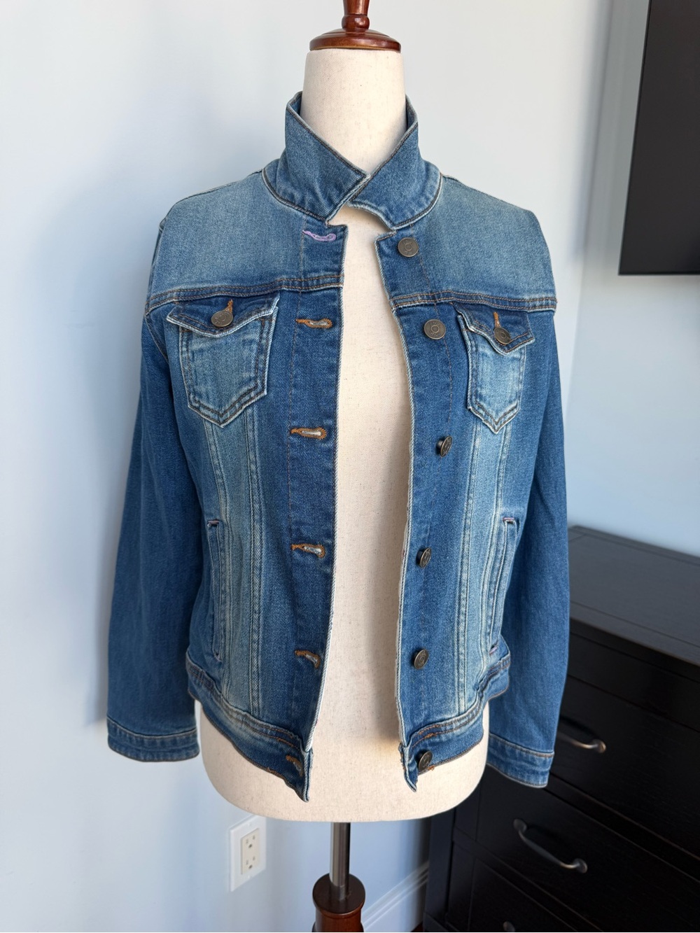 Mini Boden Two-Tone Blue Denim Jacket